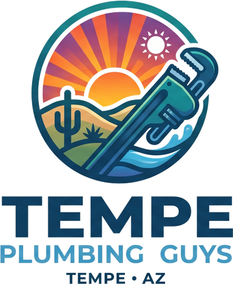 Tempe Plumbing Guys full logo and wordmark in the footer of the Leak Detection in Tempe, AZ